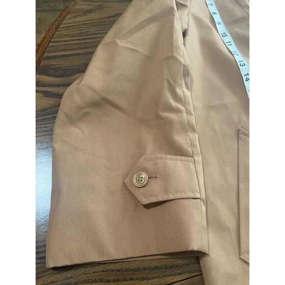 Sears The Fashion Place vintage caramel button front collars rain coat size 16 - Picture 8 of 9